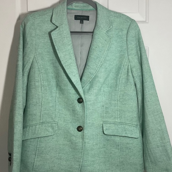 Talbots Wool Blend Blazer - Soft Green - Picture 2 of 15